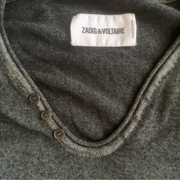 Zadig & Voiltaire Henley Neck Monastir Sweater Size M - Picture 15 of 16